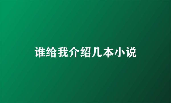 谁给我介绍几本小说