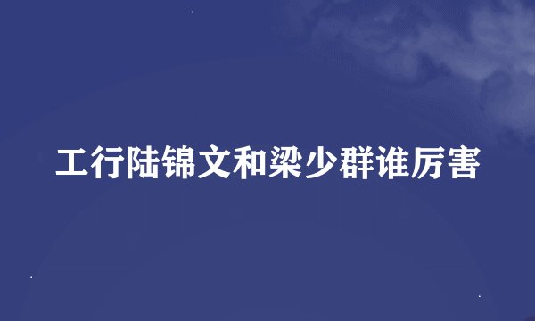 工行陆锦文和梁少群谁厉害
