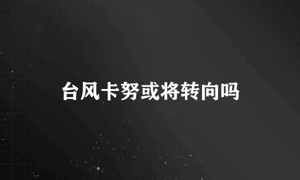 台风卡努或将转向吗