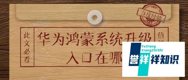 华为鸿蒙系统升级入口在哪找？