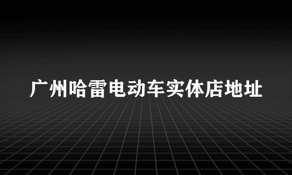 广州哈雷电动车实体店地址
