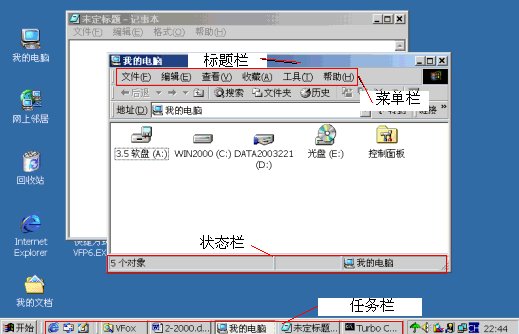 标题栏 菜单栏 状态栏 任务栏 是哪里哦？给几张截图哦