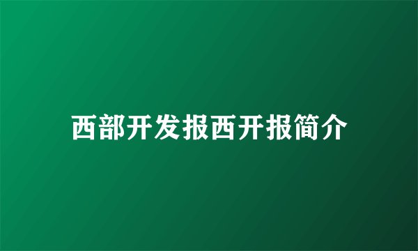 西部开发报西开报简介