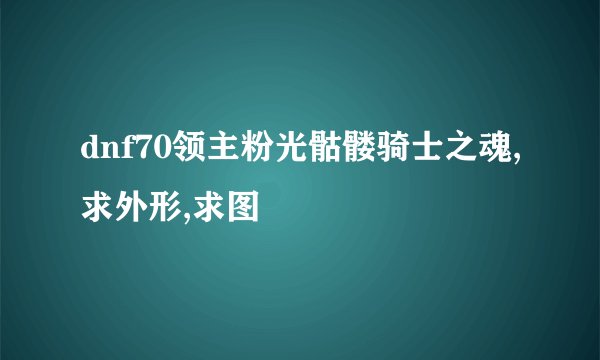 dnf70领主粉光骷髅骑士之魂,求外形,求图