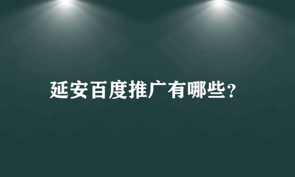 延安百度推广有哪些？