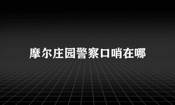 摩尔庄园警察口哨在哪