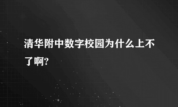 清华附中数字校园为什么上不了啊?