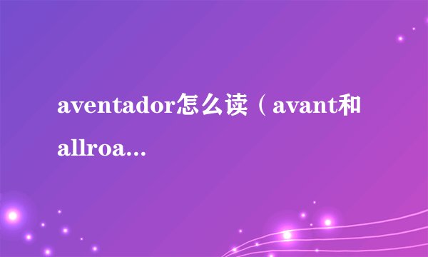 aventador怎么读（avant和allroad区别是什么？）