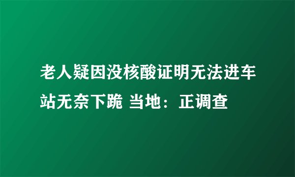 老人疑因没核酸证明无法进车站无奈下跪 当地：正调查