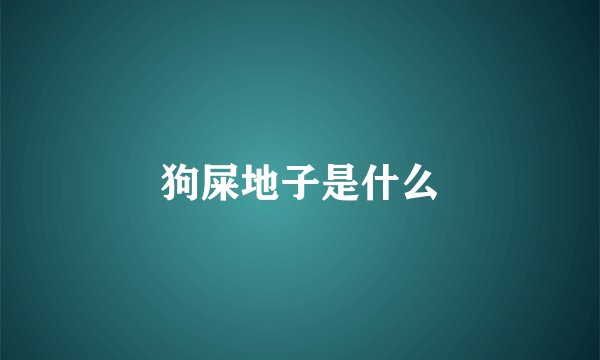 狗屎地子是什么