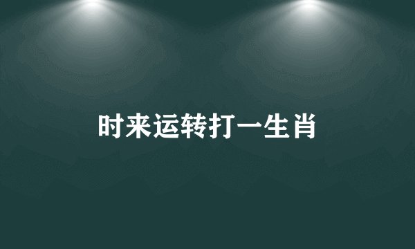 时来运转打一生肖