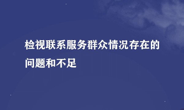 检视联系服务群众情况存在的问题和不足