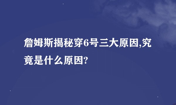 詹姆斯揭秘穿6号三大原因,究竟是什么原因?
