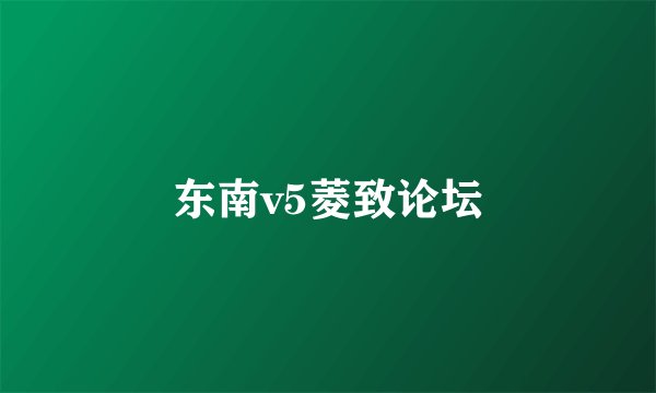 东南v5菱致论坛