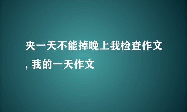 夹一天不能掉晚上我检查作文, 我的一天作文
