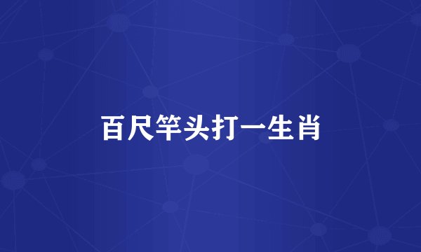 百尺竿头打一生肖