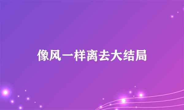 像风一样离去大结局