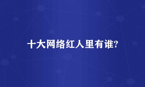 十大网络红人里有谁?
