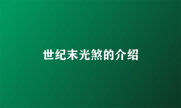 世纪末光煞的介绍