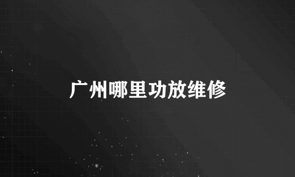 广州哪里功放维修