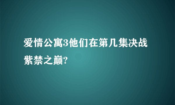 爱情公寓3他们在第几集决战紫禁之巅?