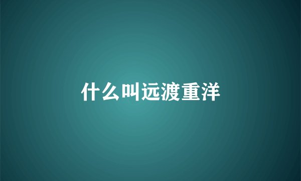 什么叫远渡重洋