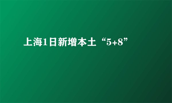 上海1日新增本土“5+8”