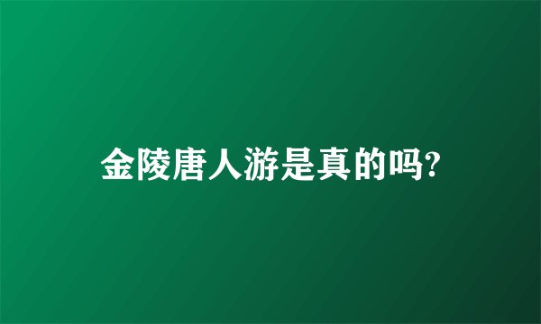 金陵唐人游是真的吗?