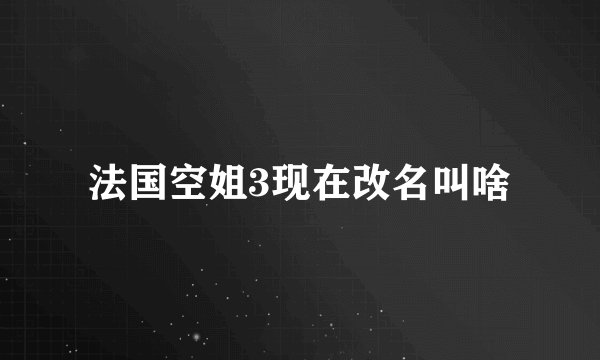 法国空姐3现在改名叫啥