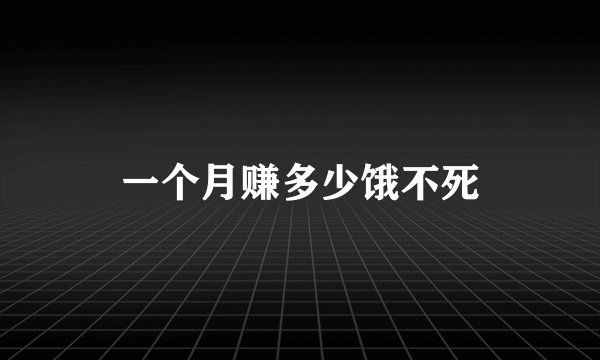 一个月赚多少饿不死