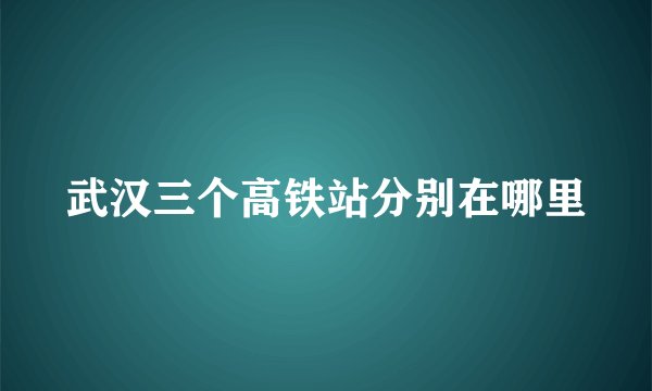 武汉三个高铁站分别在哪里