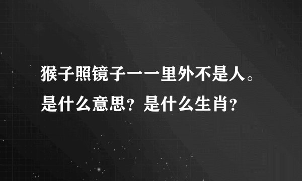 猴子照镜子一一里外不是人。是什么意思？是什么生肖？