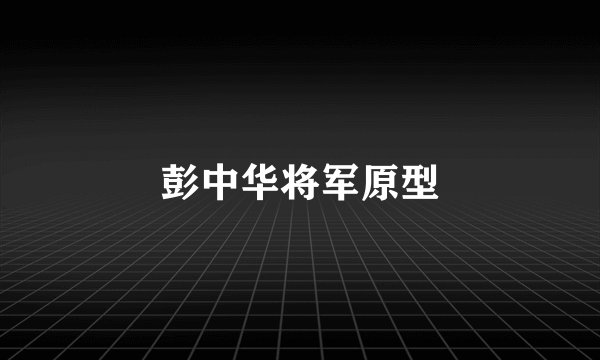 彭中华将军原型