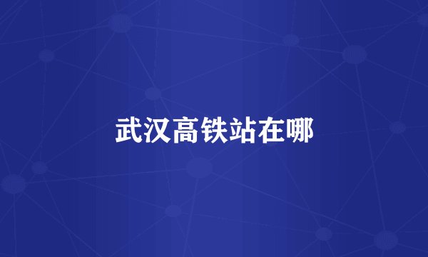 武汉高铁站在哪