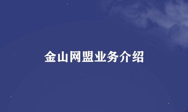 金山网盟业务介绍