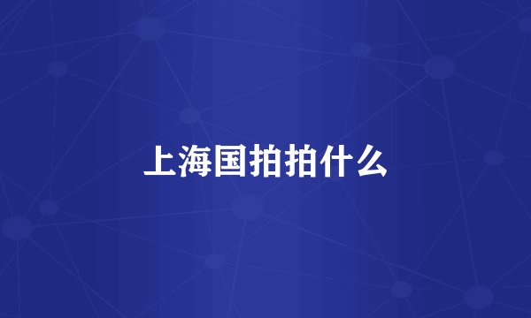 上海国拍拍什么