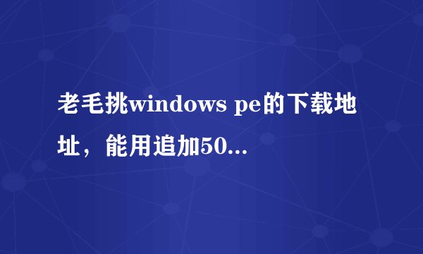 老毛挑windows pe的下载地址，能用追加50积分！！！！！！