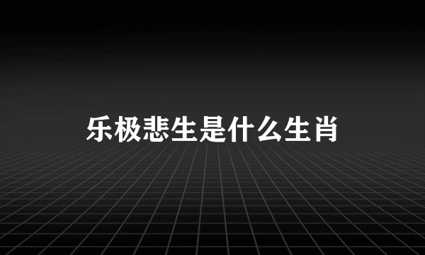乐极悲生是什么生肖