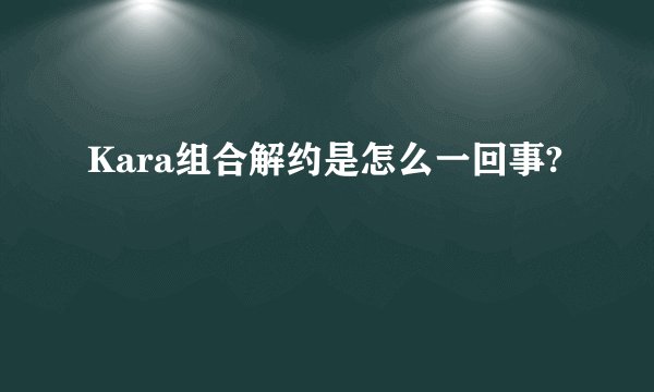 Kara组合解约是怎么一回事?