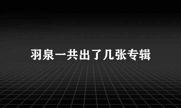 羽泉一共出了几张专辑