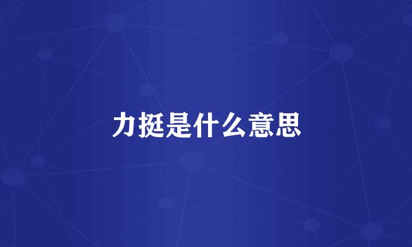 力挺是什么意思