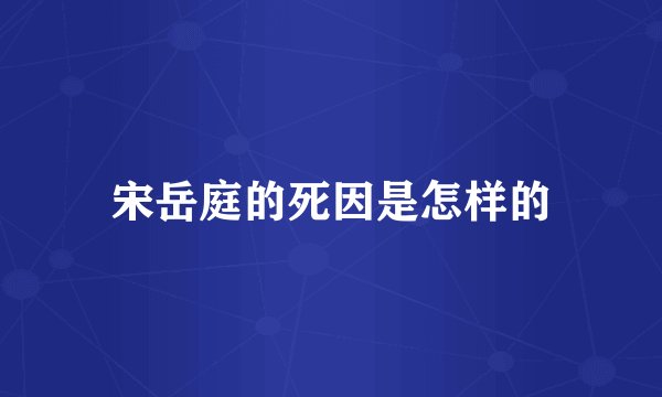 宋岳庭的死因是怎样的