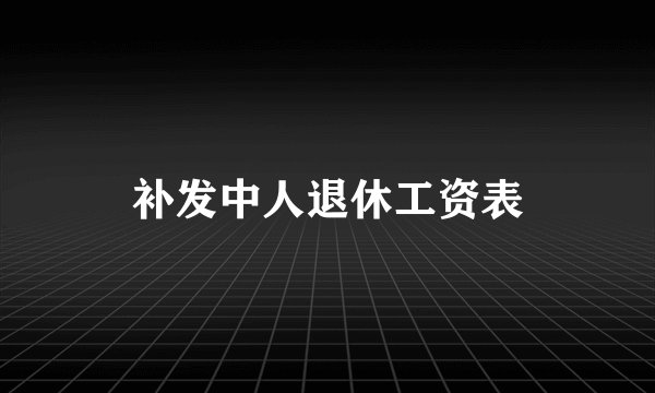 补发中人退休工资表