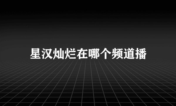 星汉灿烂在哪个频道播
