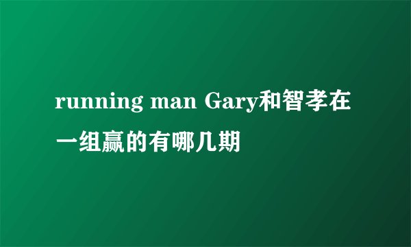 running man Gary和智孝在一组赢的有哪几期