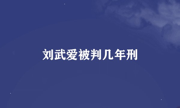 刘武爱被判几年刑