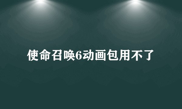 使命召唤6动画包用不了
