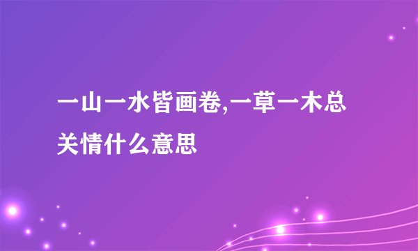 一山一水皆画卷,一草一木总关情什么意思