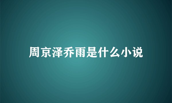 周京泽乔雨是什么小说