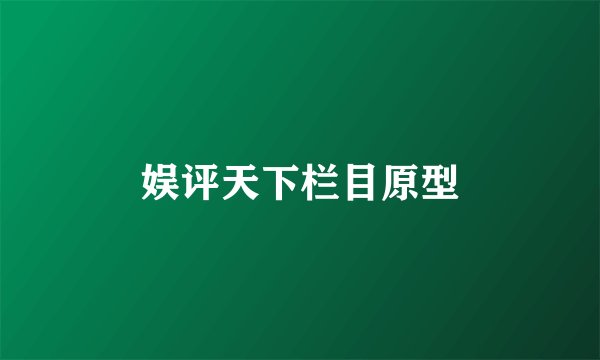 娱评天下栏目原型